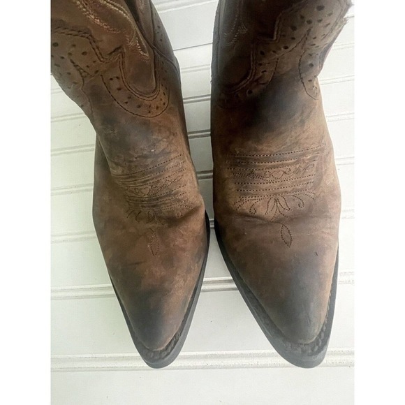 Justin Buck Mens Buck Brown Leather Cowboy Western Boots 8.5B - Picture 5 of 13